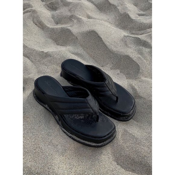 Princess Polly Shoes - Princess Polly Pump It Up Platform Black Sandals Sz 8